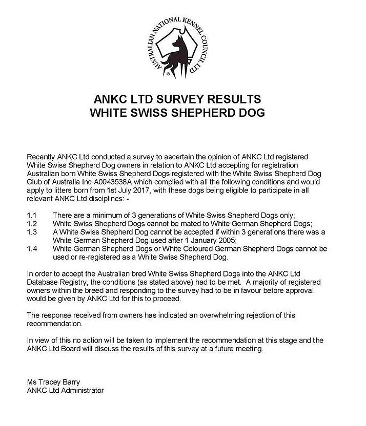 ANKC WSSD Breed Survey